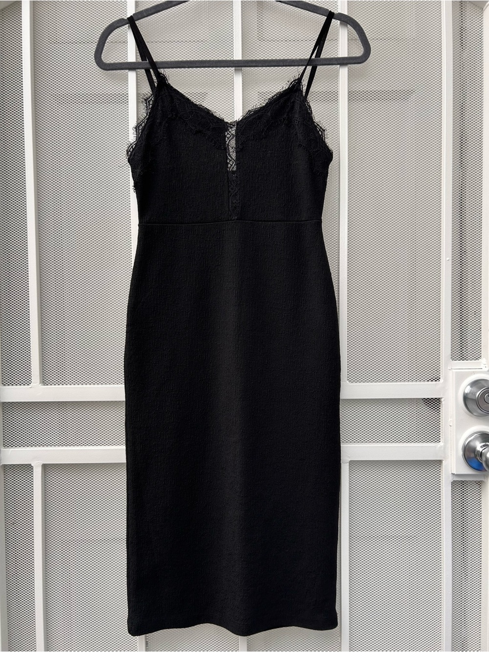 Classic Black Lace-Trim Slip Dress